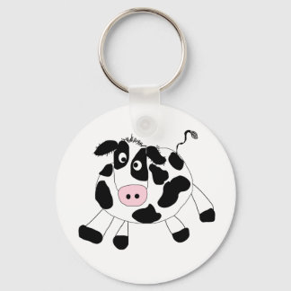 Black and White Cow Key Ring