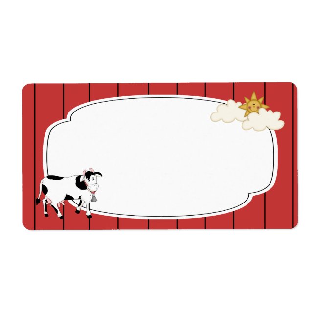 Black and White Cow Label (Front)