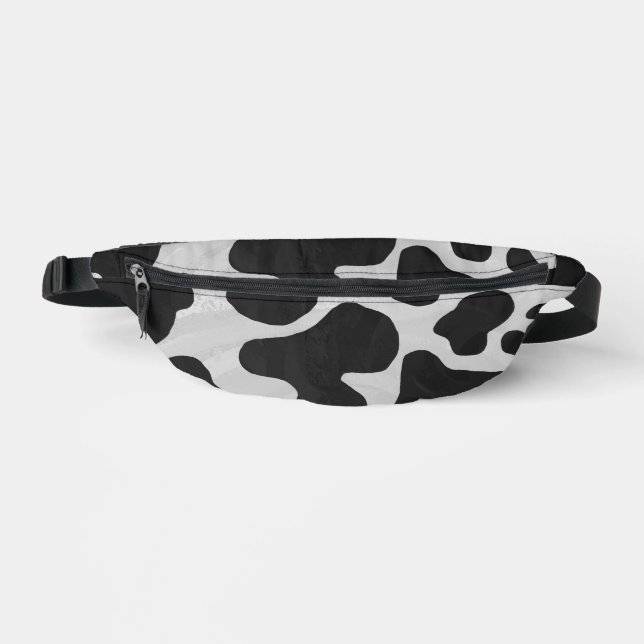 Black and White Cow Pattern Bum Bags (Front)