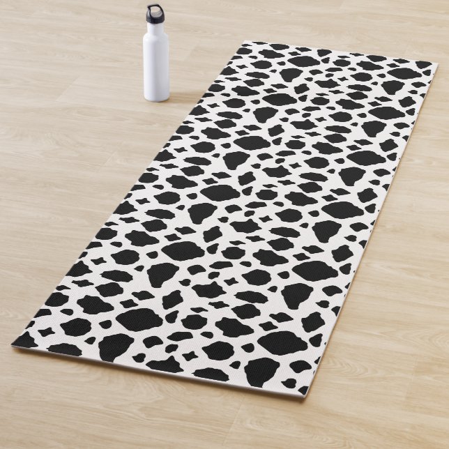 Black and White Cow Pattern Cute Animal Spots Yoga Mat (In Situ)