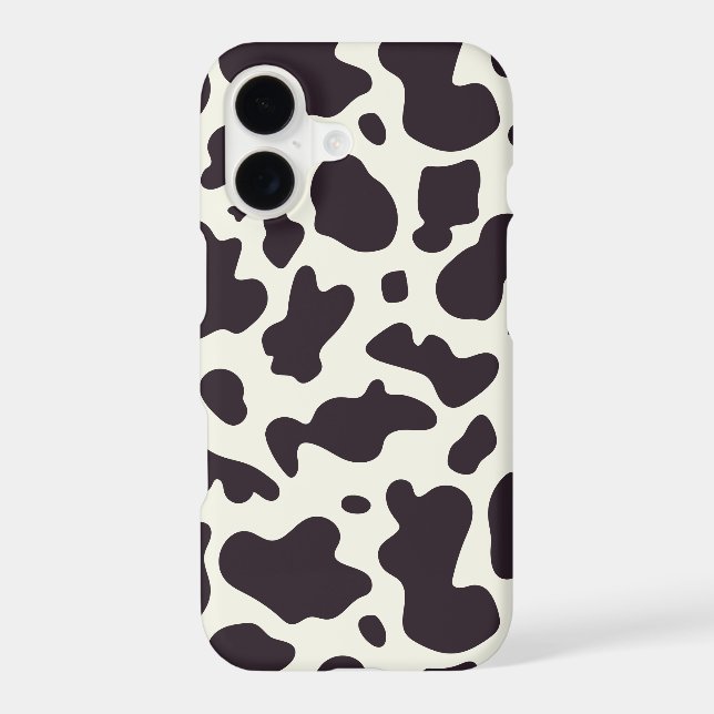 Black and White Cow Pattern Print iPhone Case (Back)