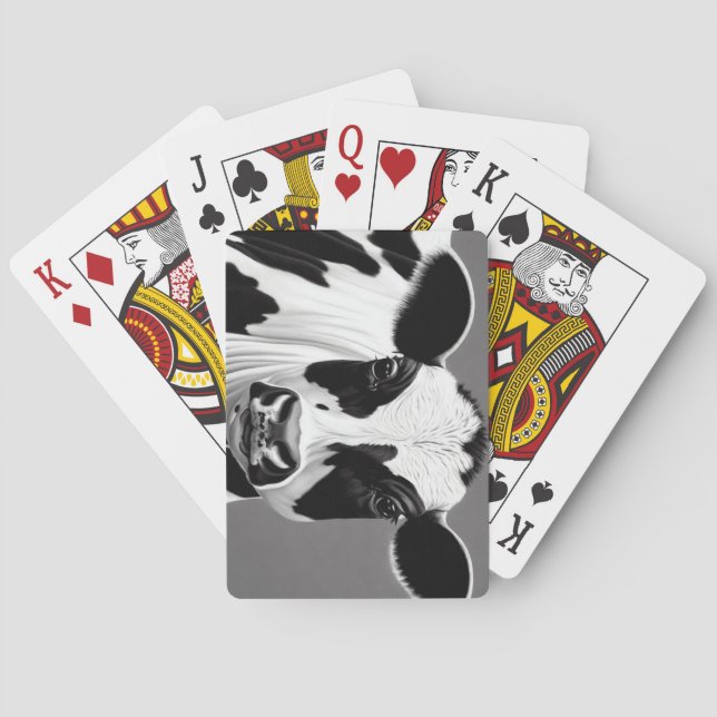 Black and White Cow Playing Cards (Back)