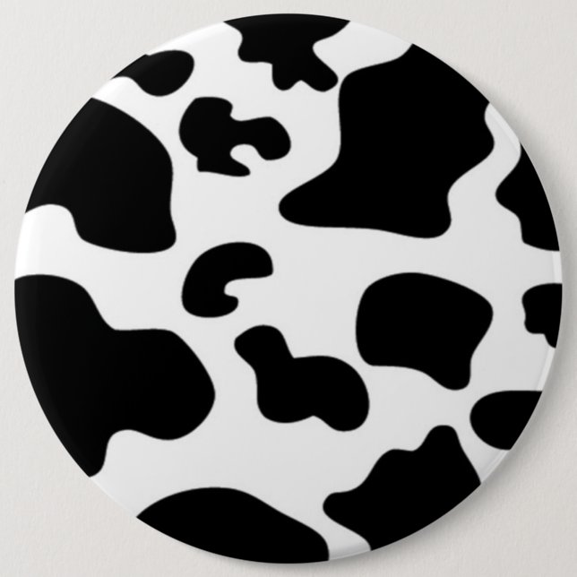Black and White Cow print 6 Cm Round Badge (Front)
