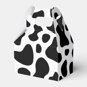 Black and White Cow Print Birthday Favour Box