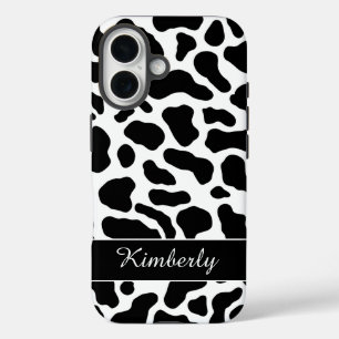 Black and White Cow Print  iPhone 16 Case