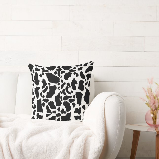 Black and White Cow Print Cushion (Couch)