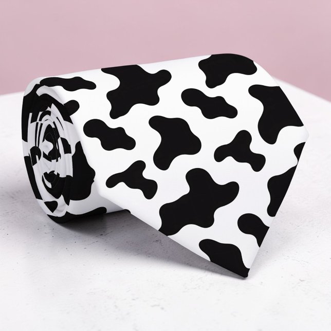 Black and White Cow Print Custom Necktie (Creator Uploaded)