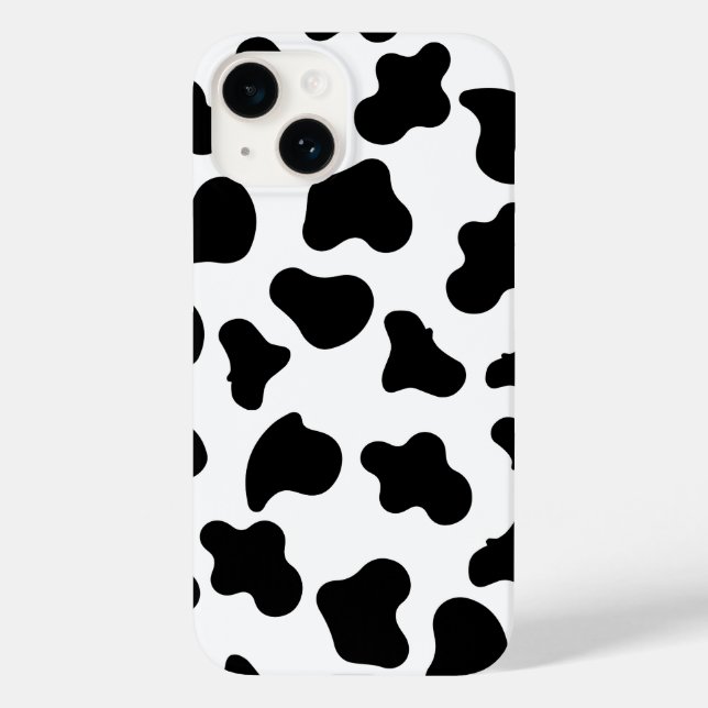 Black and white cow print iPhone case (Back)