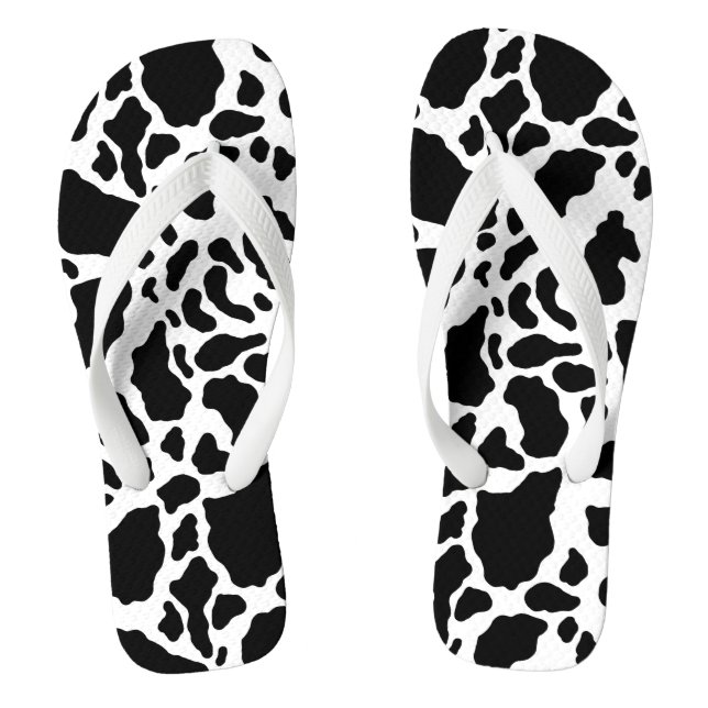 Black and White Cow Print Jandals (Footbed)