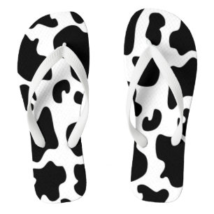 Black and White Cow print Jandals