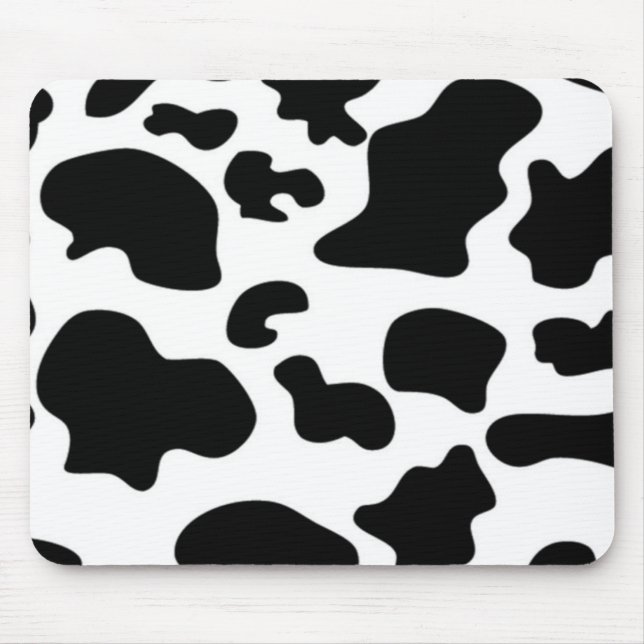 Black and White Cow print Mouse Pad (Front)