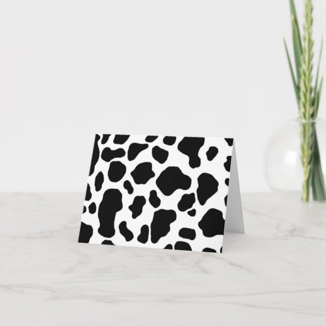 black and white cow print Note Card (Front)