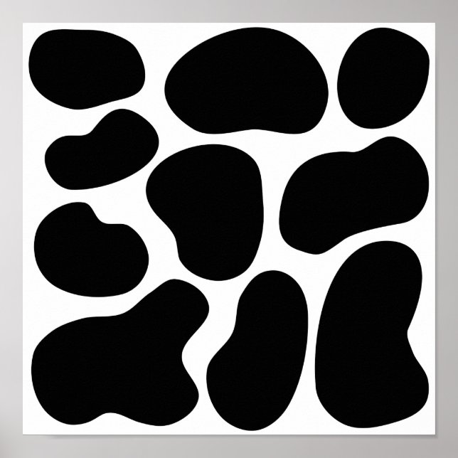 Black and White Cow Print Pattern. (Front)