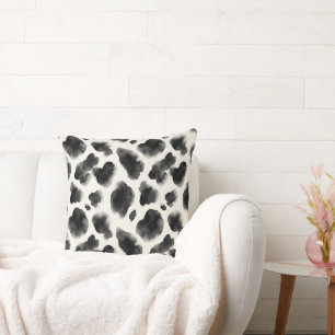 Black and White Cow Print Pattern Cushion