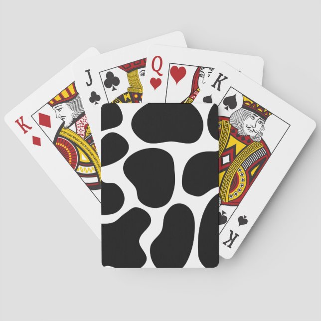 Black and White Cow Print Pattern. Playing Cards (Back)