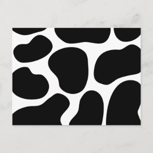 Black and White Cow Print Pattern. Postcard