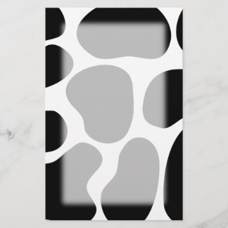 Black and White Cow Print Pattern. Stationery