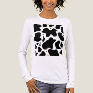 Black and White Cow Print Pattern   Trendy Animal  Tri-Blend Shirt