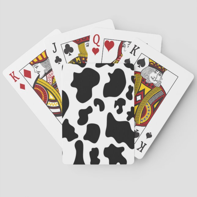 Black and White Cow print Playing Cards (Back)
