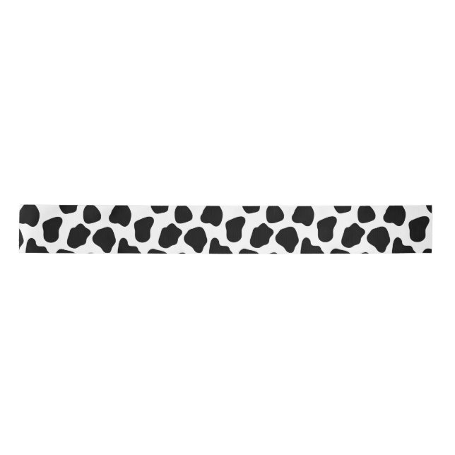 Black And White Cow Print Satin Ribbon (Front)