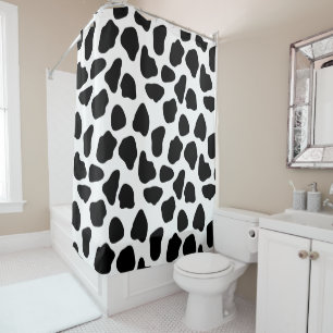 Black And White Cow Print Shower Curtain