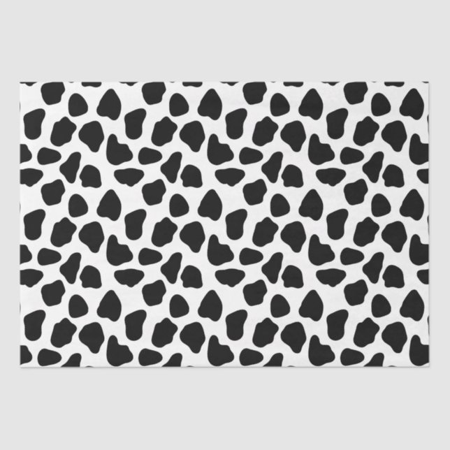 Black And White Cow Print Tissue Paper (Front)