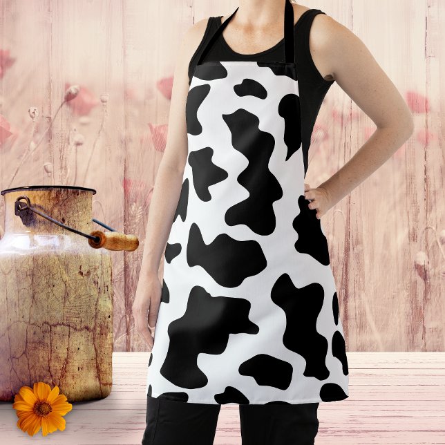 Black and White Cow Skin Apron (Creator Uploaded)