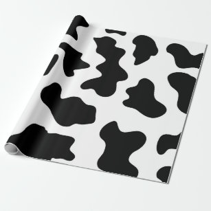 Cow Print Black and White Wrapping Paper