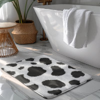 Black and white cow spots pattern faux fur texture