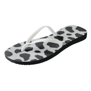 Black and white cow spots pattern fur texture jandals