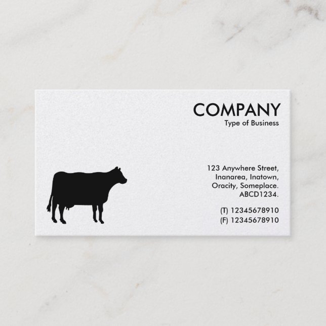 Black and White Cow Symbols Business Card (Front)
