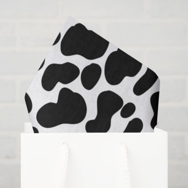 Black and White Cowhide Cow's Hide Patterned Tissue Paper (Gift Bag)