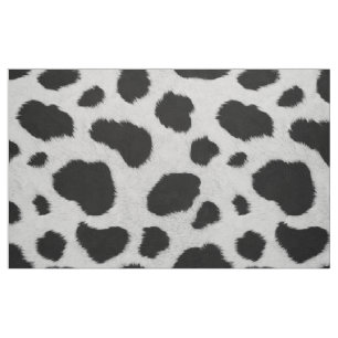 Black and white cowhide fur fabric
