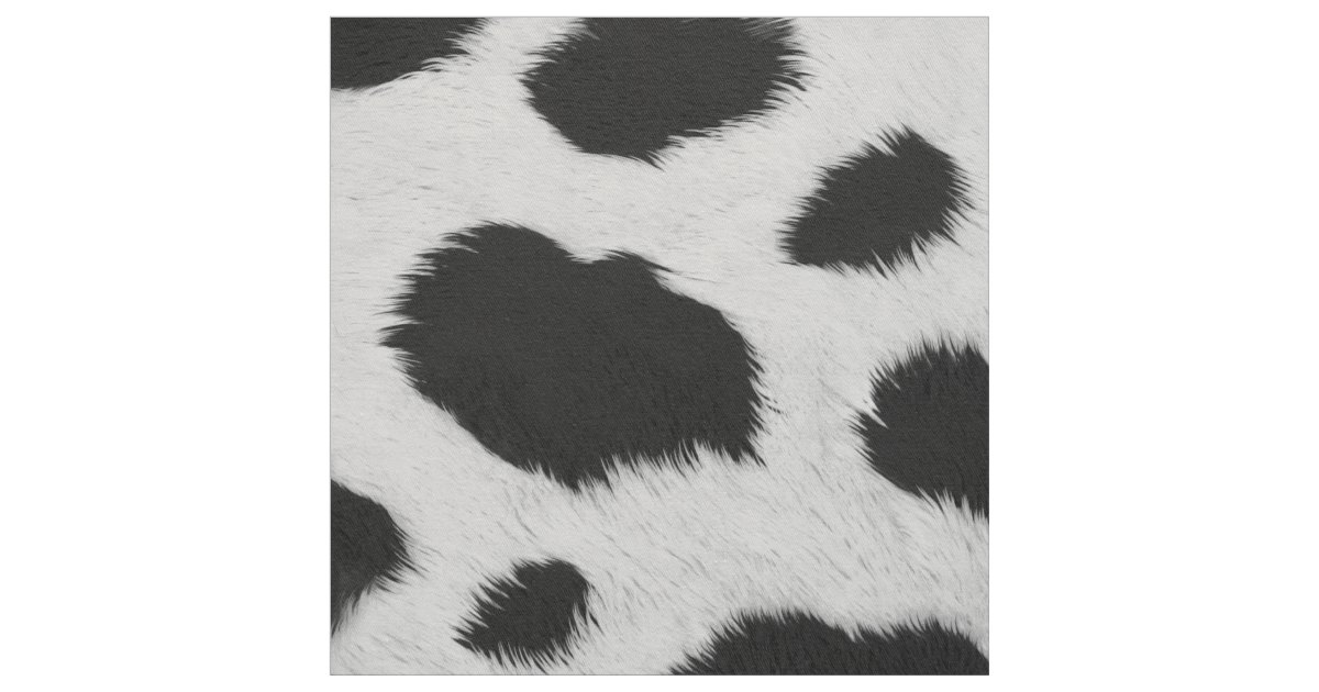 Black and white cowhide fur fabric Zazzle.co.nz