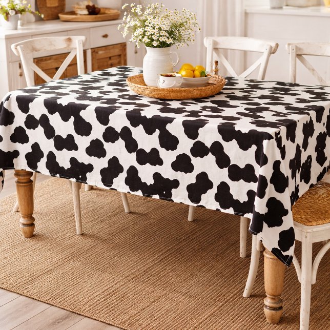 Black and White Cowhide Pattern  Tablecloth (Creator Uploaded)