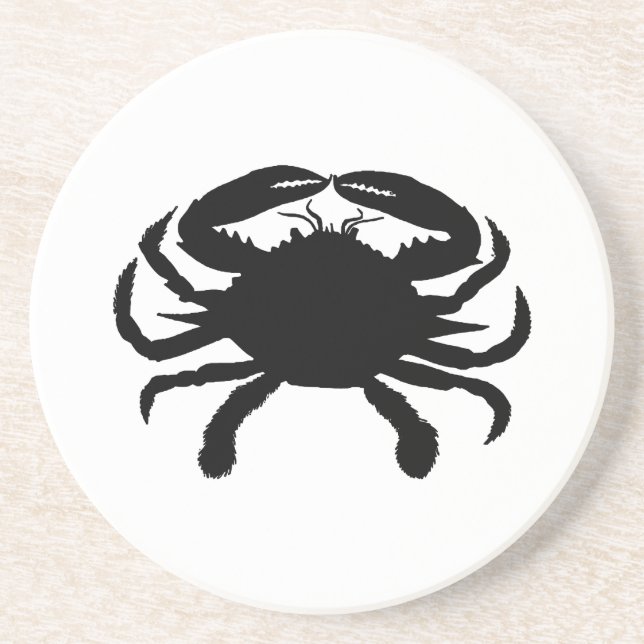 Black and White Crab Coaster (Front)