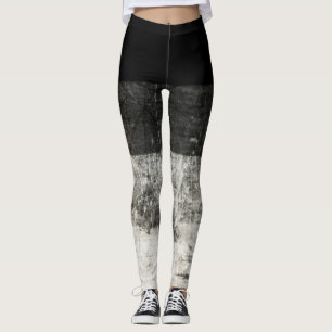 Black and White Crackle Womens Leggings