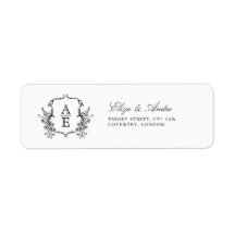 Black and White Crest Monogram Wedding 