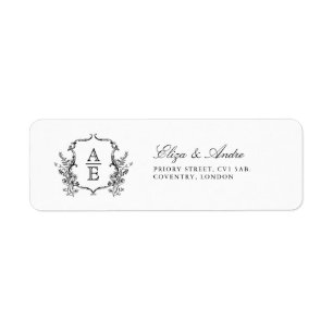Black and White Crest Monogram Wedding 