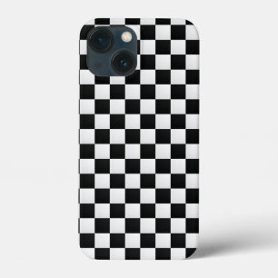 Black and White Crocodile Skin Print Chess iPhone 13 Mini Case