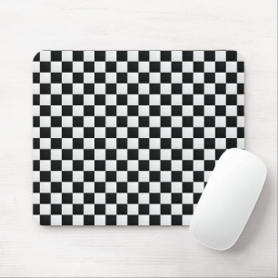 Black and White Crocodile Skin Print Chess Mouse Pad