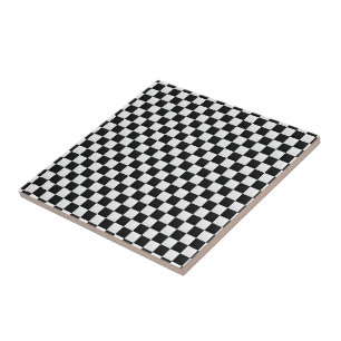 Black and White Crocodile Skin Print Chess Tile