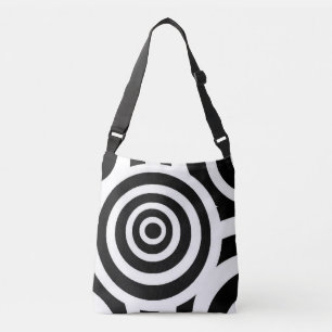 Black and White Cross Body Bag or Shoulder Tote