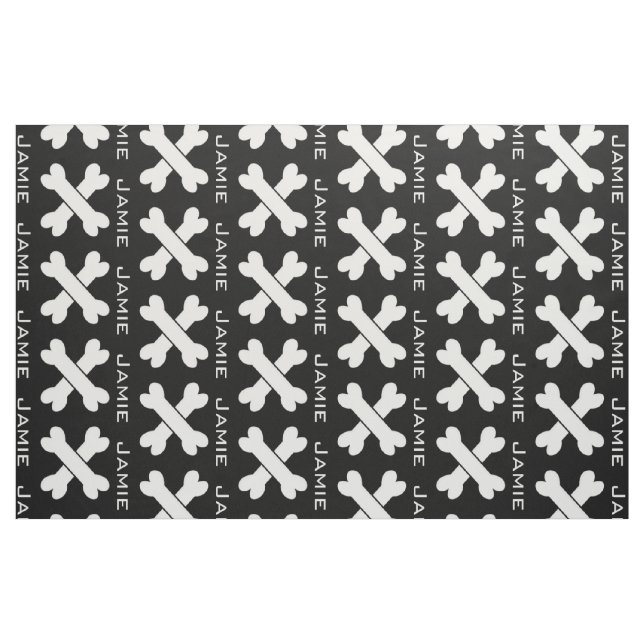 Black and White Crossed Bones Personalised Pattern Fabric (Fat Quarter)