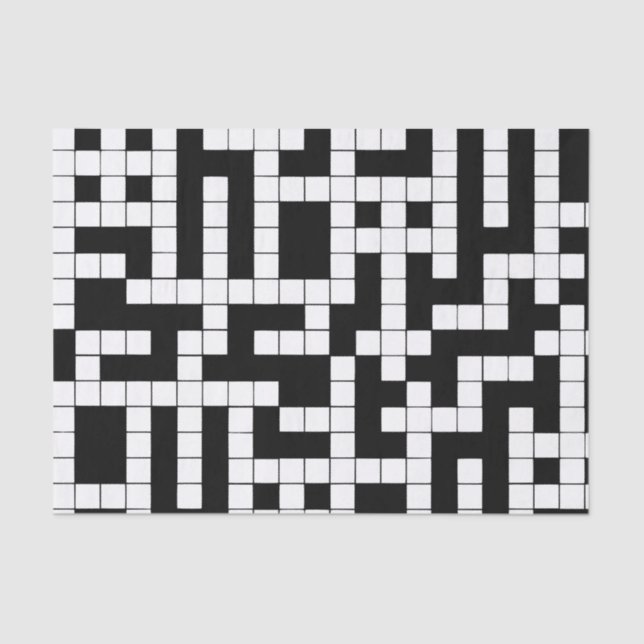Black and White Crossword Tissue Paper (Front)