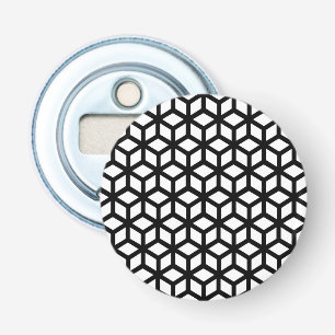 Black And White Cube Pattern Bottle Opener