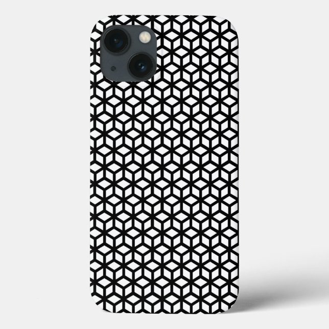 Black And White Cube Pattern Case-Mate iPhone Case (Back)
