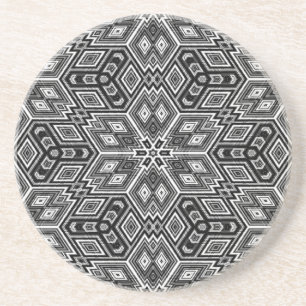 Black and White Cubes Sandstone Coaster by Julie