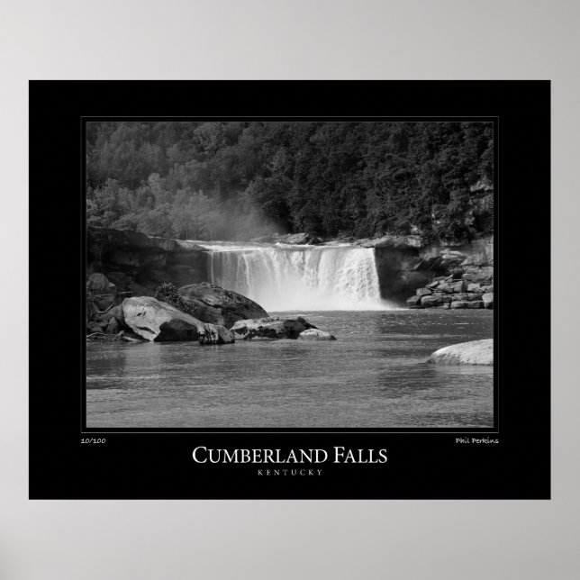 Black And White Cumberland Falls Poster (Front)