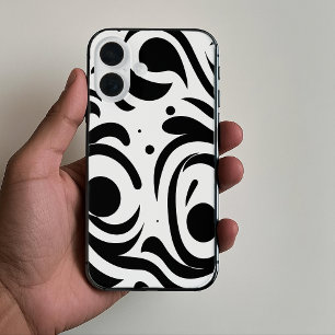 Black And White curved lines Case-Mate iPhone Case